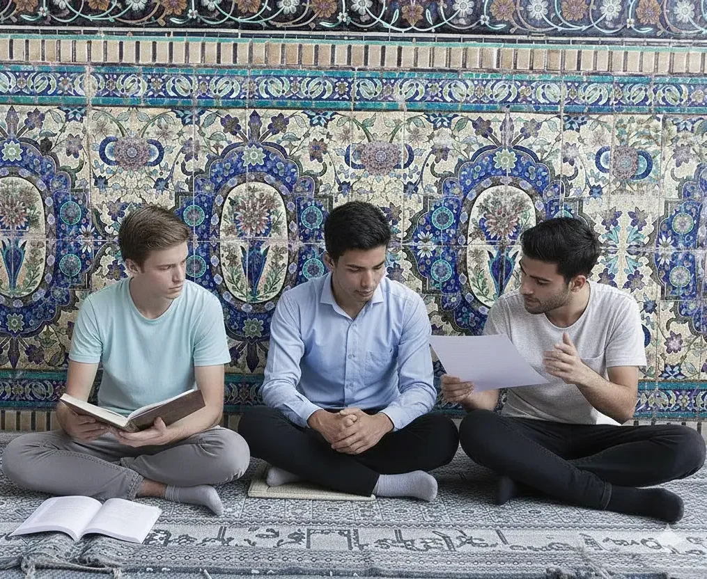 Interactive Islamic learning session in the Thaqalayn Residency Program, mubahitha